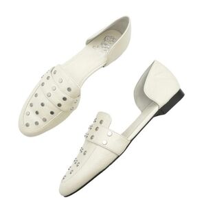 NIB Vince Camuto Wenerly Studded d Orsay Loafer Off White Leather, 7 1/2M